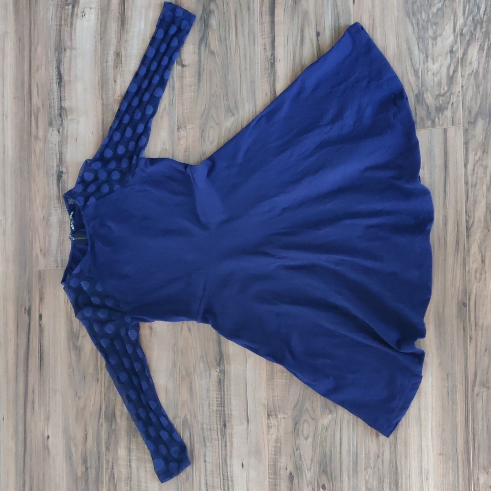 EUC Mesh sleeve skater dress
